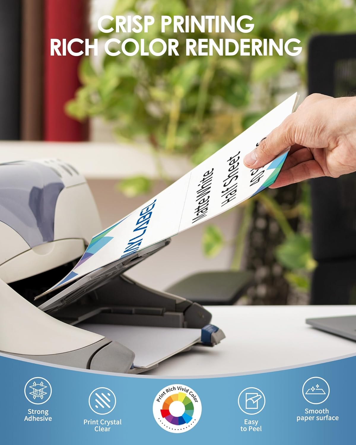 Shipping Label Address Mailing Stickers 8.5x5.5 Half Sheet 40 Sheets Paper for Inkjet Printer Printable Name Tag Printing Labeling to Write on Envelopes Storage Bins File Folder Blank White 8.5 x 11