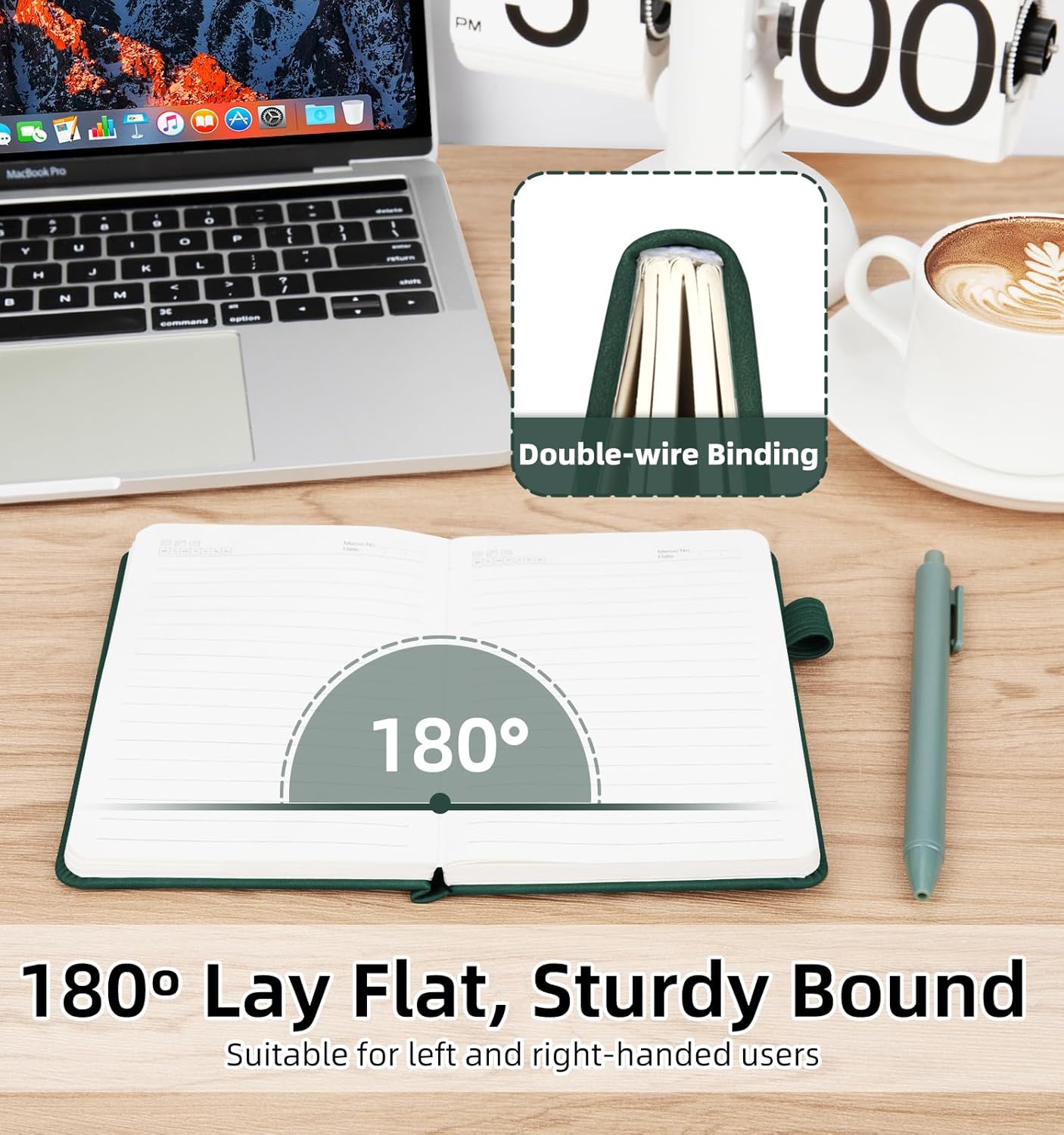 3 Pack Pocket Journaling Notebooks, A6 Small Notebook For Note Taking Journaling Notebooks Journals For Writing Mini Note Pads With Pen Holder 120 Pages 100 GSM Thick Paper-Green&Red&Black