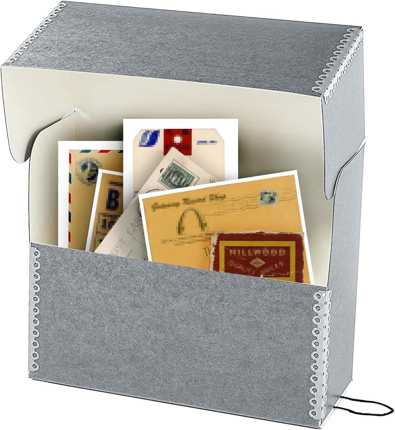 Lineco Archival Document Storage Box with Metal Edge, Acid-Free Gray Boxboard, Organize and Store Files, Prints, Photos, Legal-Sized Document Case 15.5" x 10.5" x 5" Wide, Pack of 2