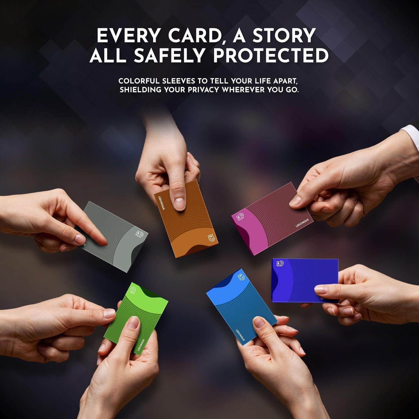 RFID Blocking Card Sleeves, 12-Pack with 2 RFID Blocking Cards|Anti-Theft Protection for Credit Cards| Contactless Skimming Defense,Ultra-Slim & Stylish|Multi-Color