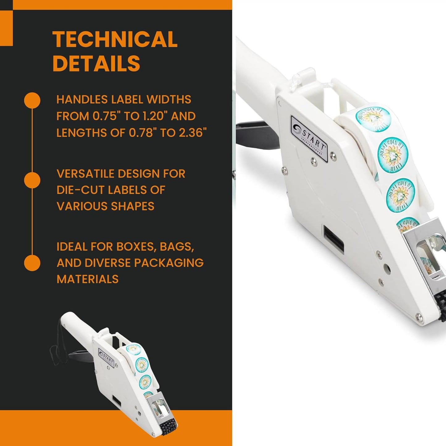 Start International - LAP65-30 - Label Dispenser - Manual Label Applicator - Handheld Die Cut Small Labels Tool - 0.75-1.20 Inch - Narrow Width