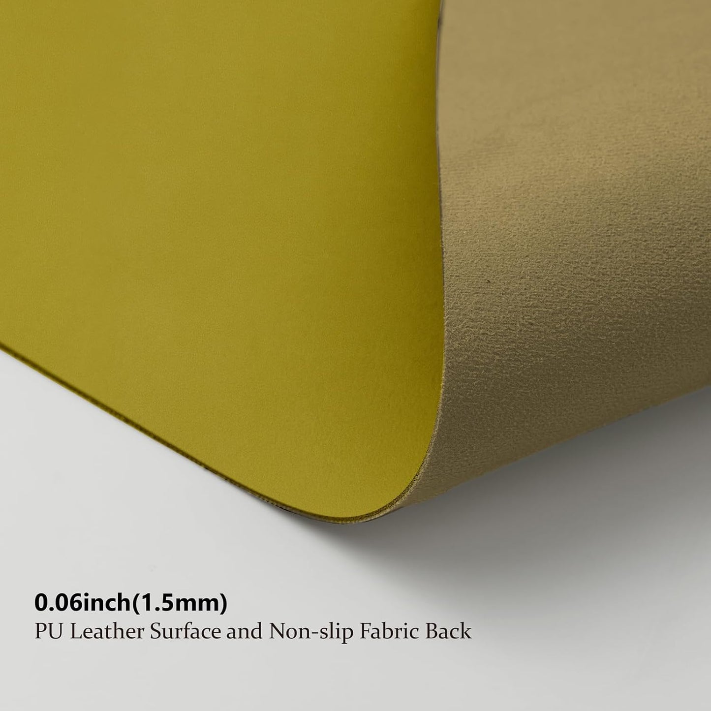 Leather Desk Mat - Non-Slip PU Pad for Home and Office - Ideal for Large Mouse Pad and Desk Mats (Olive Green, 36"x 17")