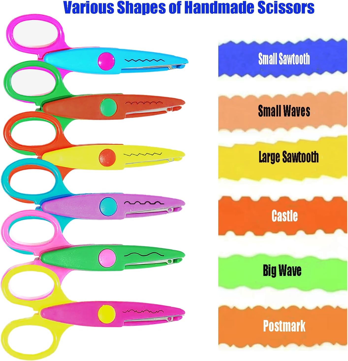 Paper Edge Scissors Set of 6 Different Patterns Craft Scissors for Teachers, Scrapbooking, Album, Kids, Arts