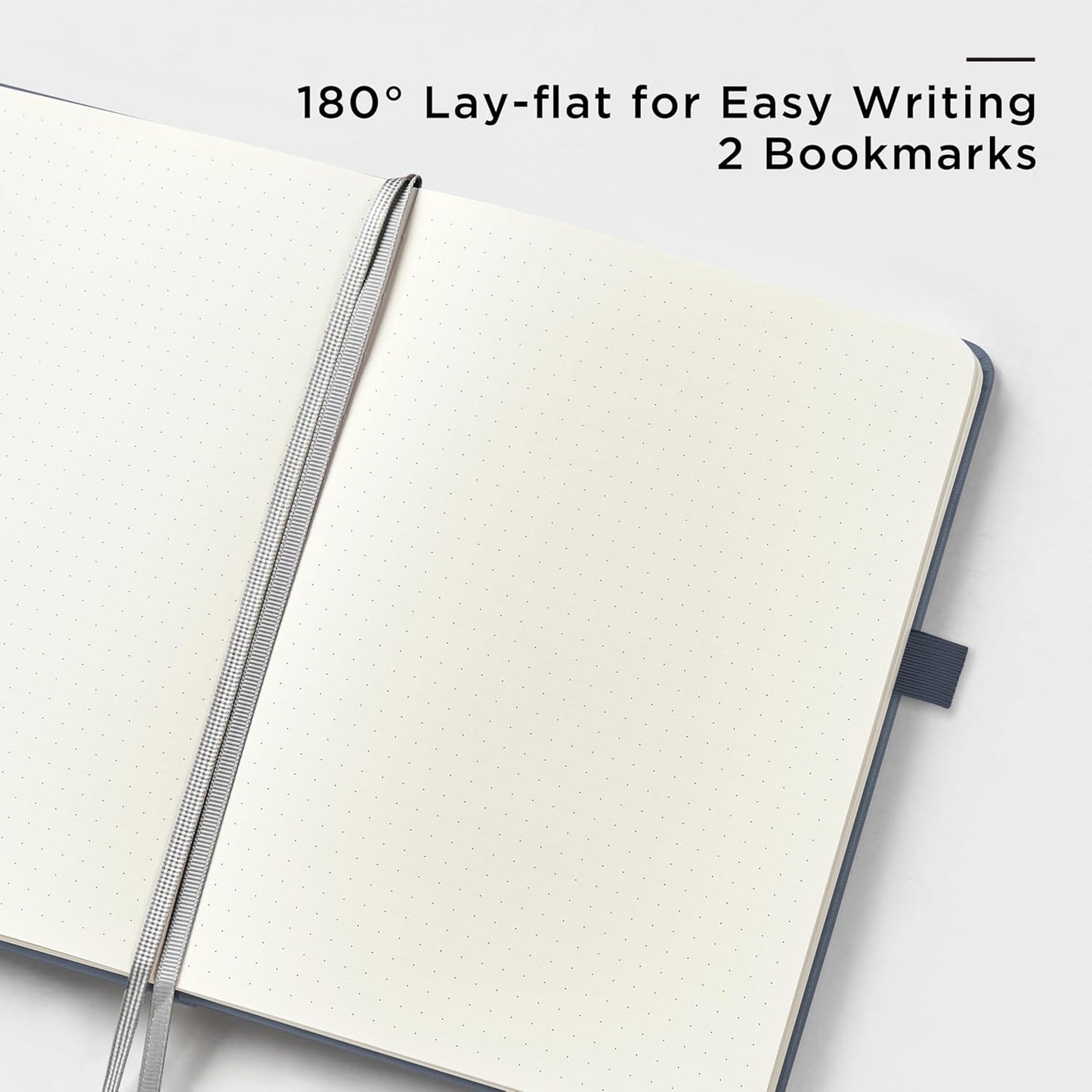 &And Per Se Dotted Journal Notebook, A5 Hardcover Bullet Dotted Journal, 160 Pages 100 gsm Thick Dotted Paper, 3 Sheets of Stickers Included - 5.7'' x 8''（Dark Blue）