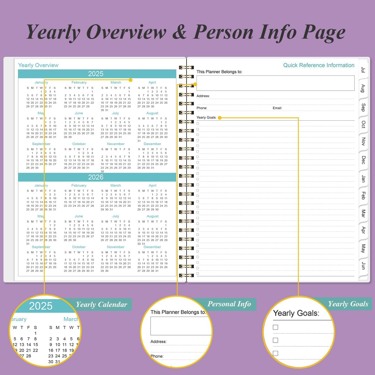 2025-2026 Appointment Book & Planner - 8.5" x 11" Daily Hourly Planner 2025-2026 from July 2025 - June 2026, Weekly Appointment Book with 30-Minute Interval, Purple