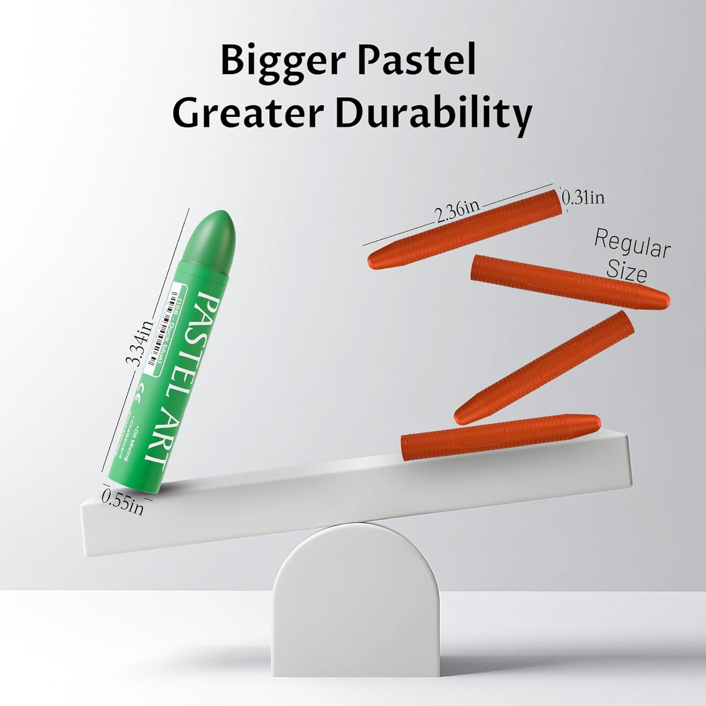 6 Pack Jumbo Oil Pastels Set (14 x 84 mm), Soft Oil Pastels with Vibrant Colors, Great Blending and Layering, Pastel Crayons for Professional Artists and Hobbyists, Lemon