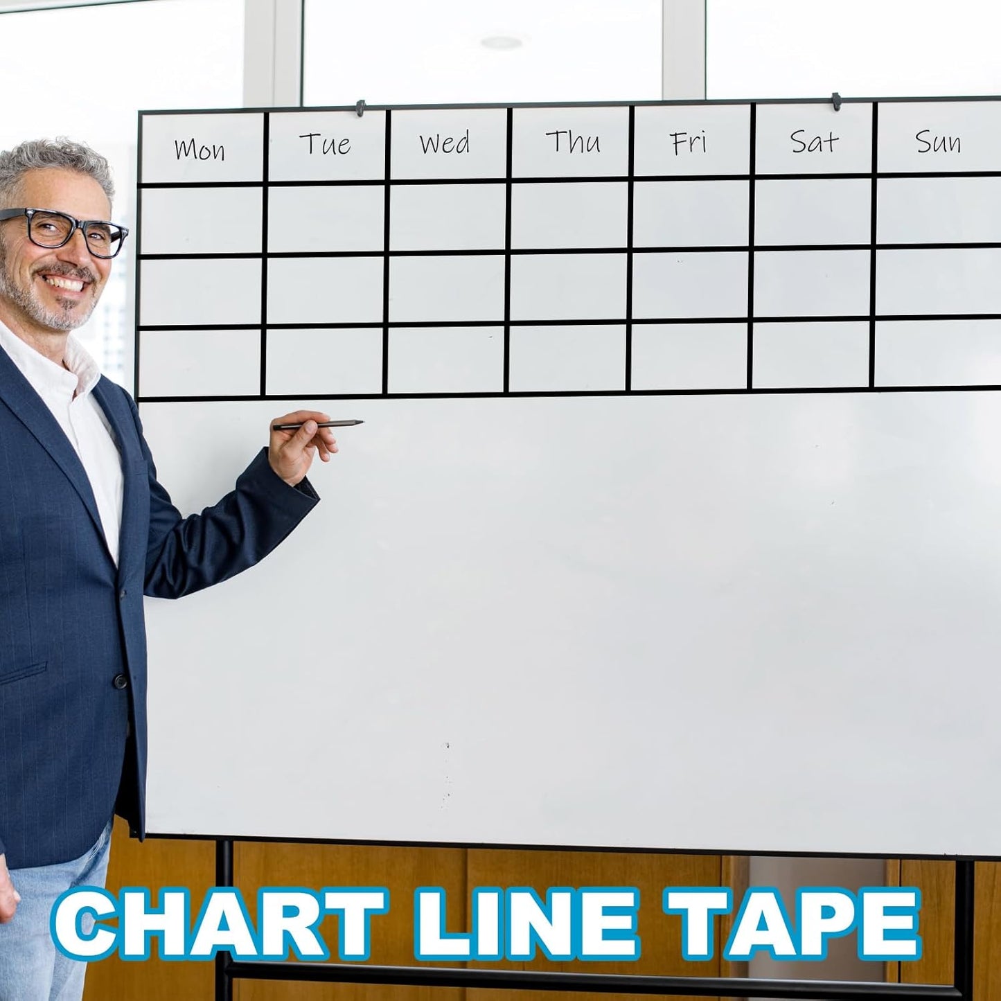 MECCANIXITY Whiteboard Tape 1/8" x 72 Yard Pinstripe Graphic Chart Line Grid Marking Tapes for Classroom Office Dry Erase Board Art, Light Yellow, Pack of 3