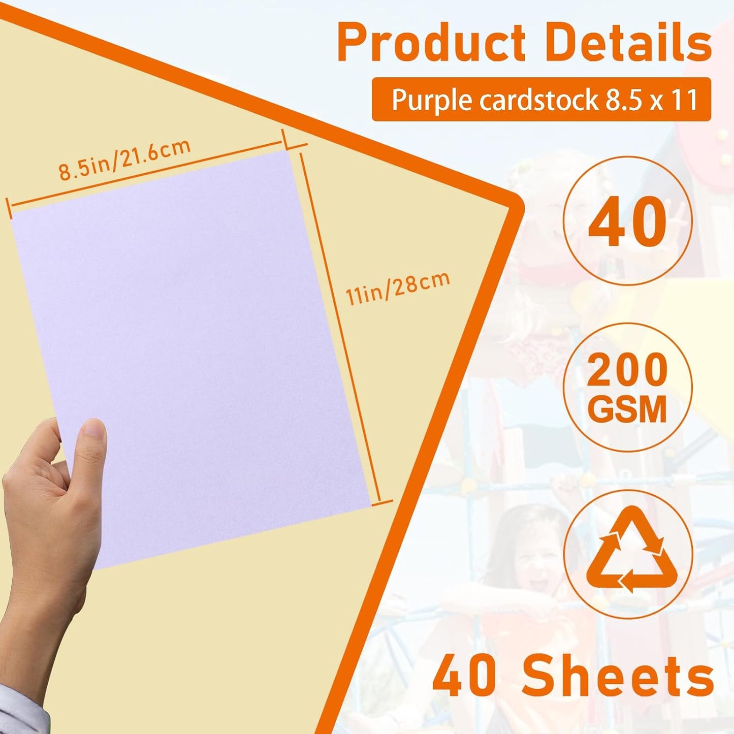40 Sheets Light Purple Cardstock 8.5 x 11 Printer Paper, 75lb Heavyweight Paper Card Stock for Wedding, School Crafting, Invitations, Making Cards, Certificates