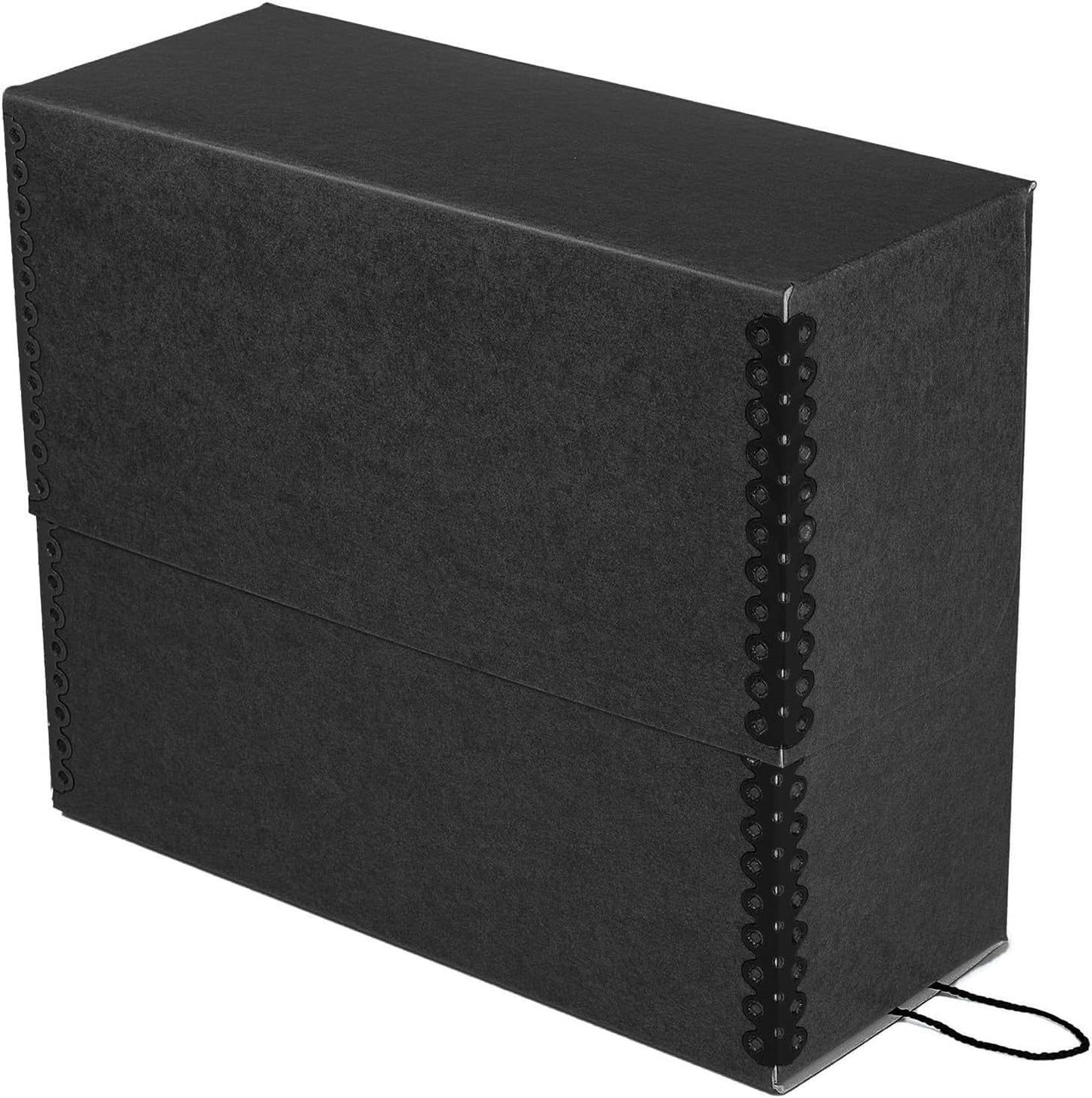 Lineco Archival Document Storage Box with Metal Edge, Acid-Free Black Boxboard, Organize and Store Files, Prints, Photos, Legal-Sized Case 15.5" x 10.5" x 5" Wide