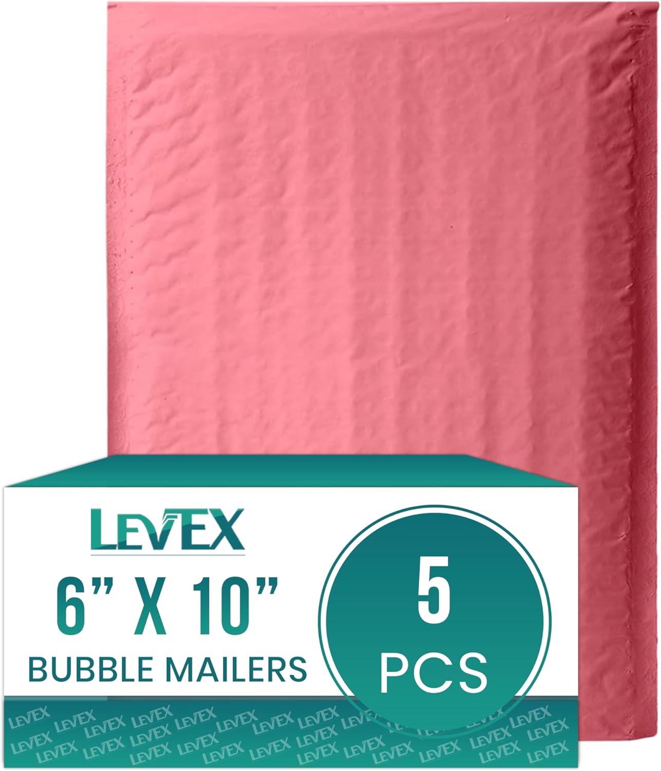 Levex - #0 6" x 10" [5 Pack] Pink Poly Bubble Mailers, Padded Envelope Mailers, Packing Envelope & Mailing Bags for Shipping