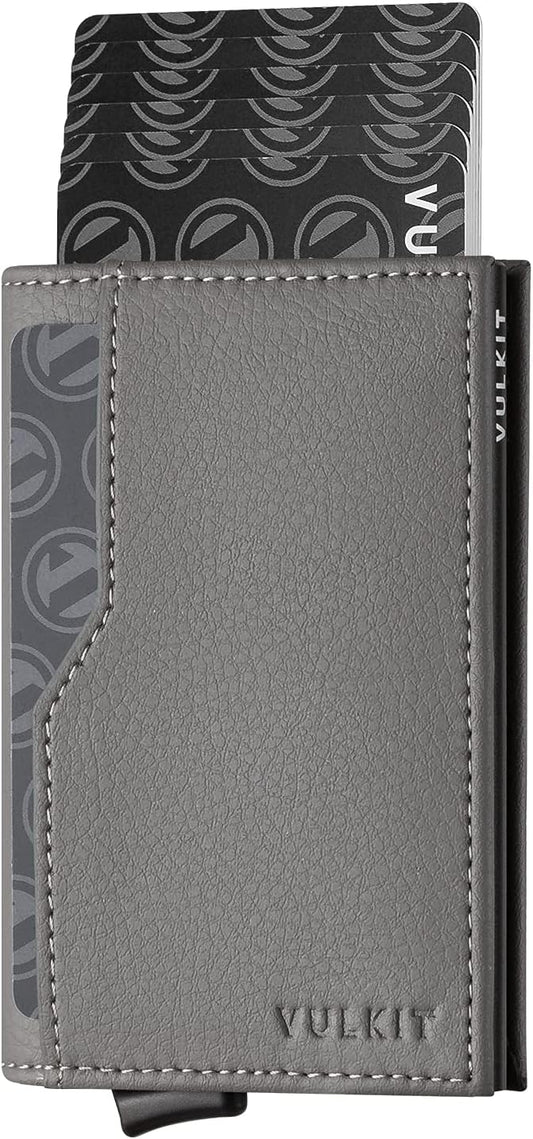 VULKIT Card Holder Wallet with Double ID Windows RFID Blocking Pop Up Wallet Minimalist Design for 12 Cards