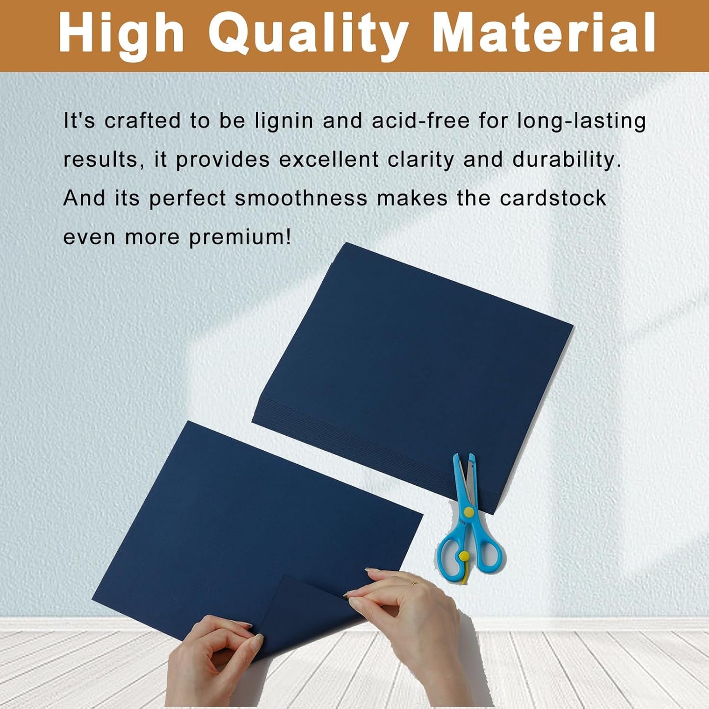 40 Sheets Navy Blue Cardstock 8.5 x 11 Scrapbook Paper, 75lb Heavyweight Blue Card Stock Printer Paper for DIY Card Making, Greeting Cards, School Crafts, Wedding Invitations, Thank You Cards