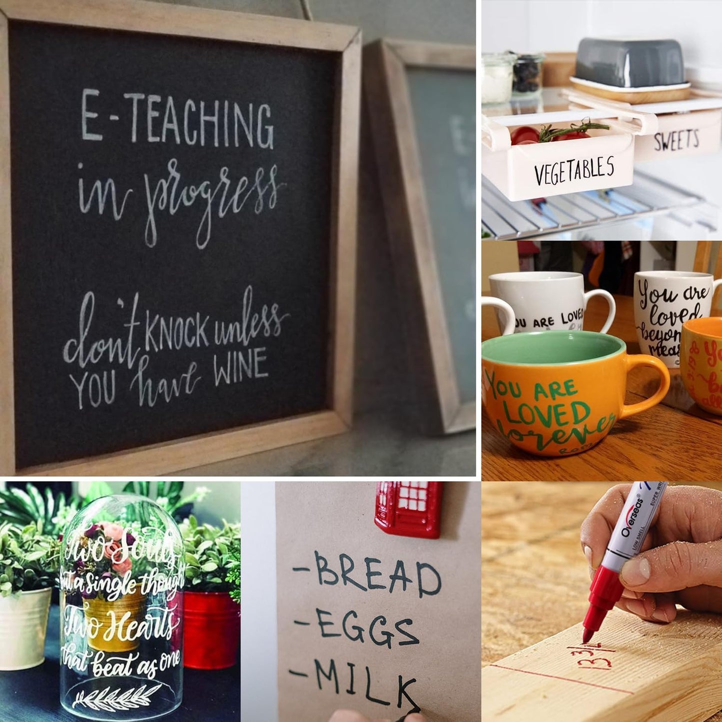 Overseas Gold Paint Pens Permanent Markers 24 Pcs, Oil Based Paint Markers Set, Quick Drying, Waterproof, Medium Tip Marker Pens for Metal, Rock, Wood, Plastic, Canvas, Glass, Stone, Rubber, Paper