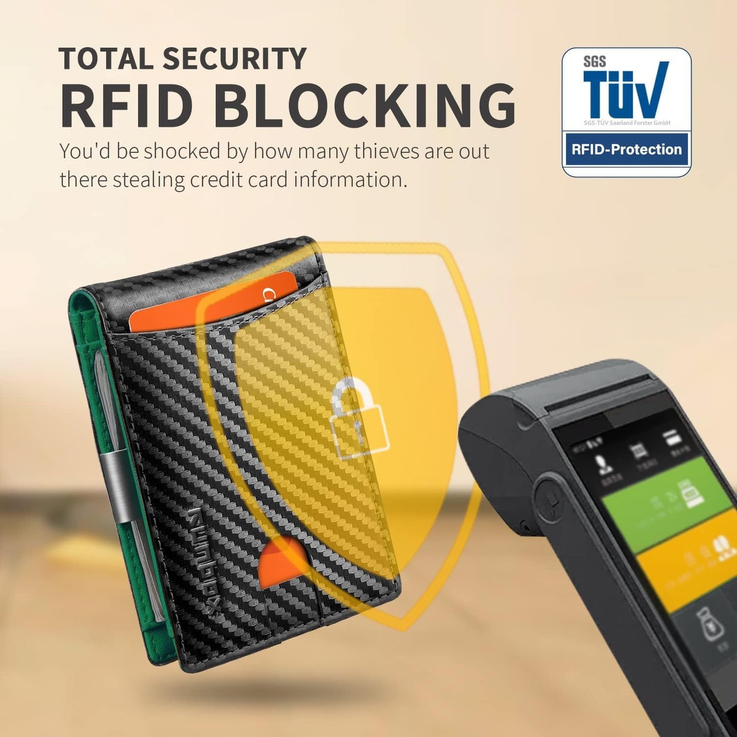 RUNBOX Money Clip Slim Wallets for Men RFID Blocking 11 Card Holder Minimalist Small Leather Bifold Men's Front Pocket Wallet Gift Box