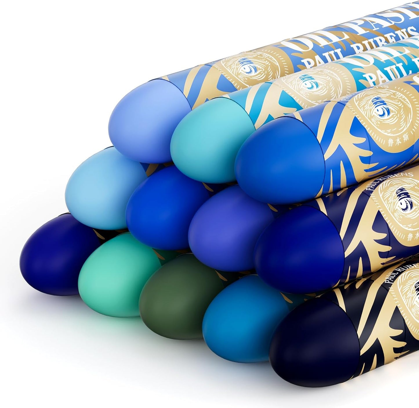 Paul Rubens Large Oil Pastels Set - 12 Ocean Colors (0.79" x 4.72" Jumbo Sticks), Vibrant, Creamy Texture and Blends Easily for Artists, Students and Professionals, Ideal for Filling in Large Areas