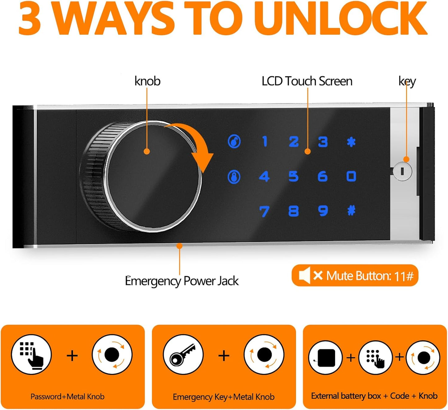 1.8 CUB Depository Drop Safe Fireproof, Front Drop Slot Lock Box with Digital Combination and Anti-Fishing, Silent Deposit Safe Box, Security Money Safe for Cash Slips Expense Business Office Home