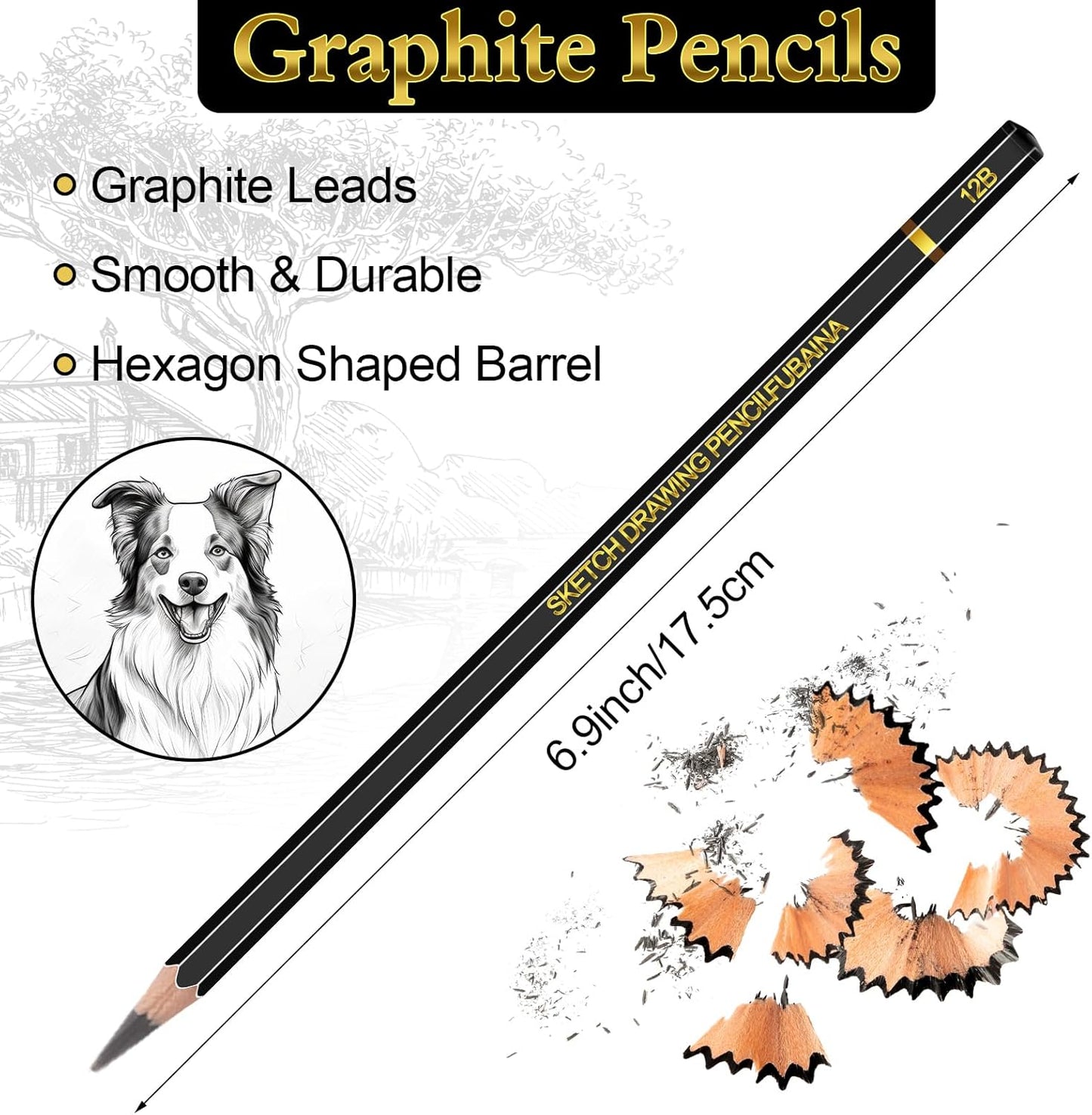 72 Pcs Drawing Sketching Pencil Set Professional (12b - 4h) Graphite Charcoal Gift Bulk for Artists Beginners, Pro Artists, Drawing Art, Sketching