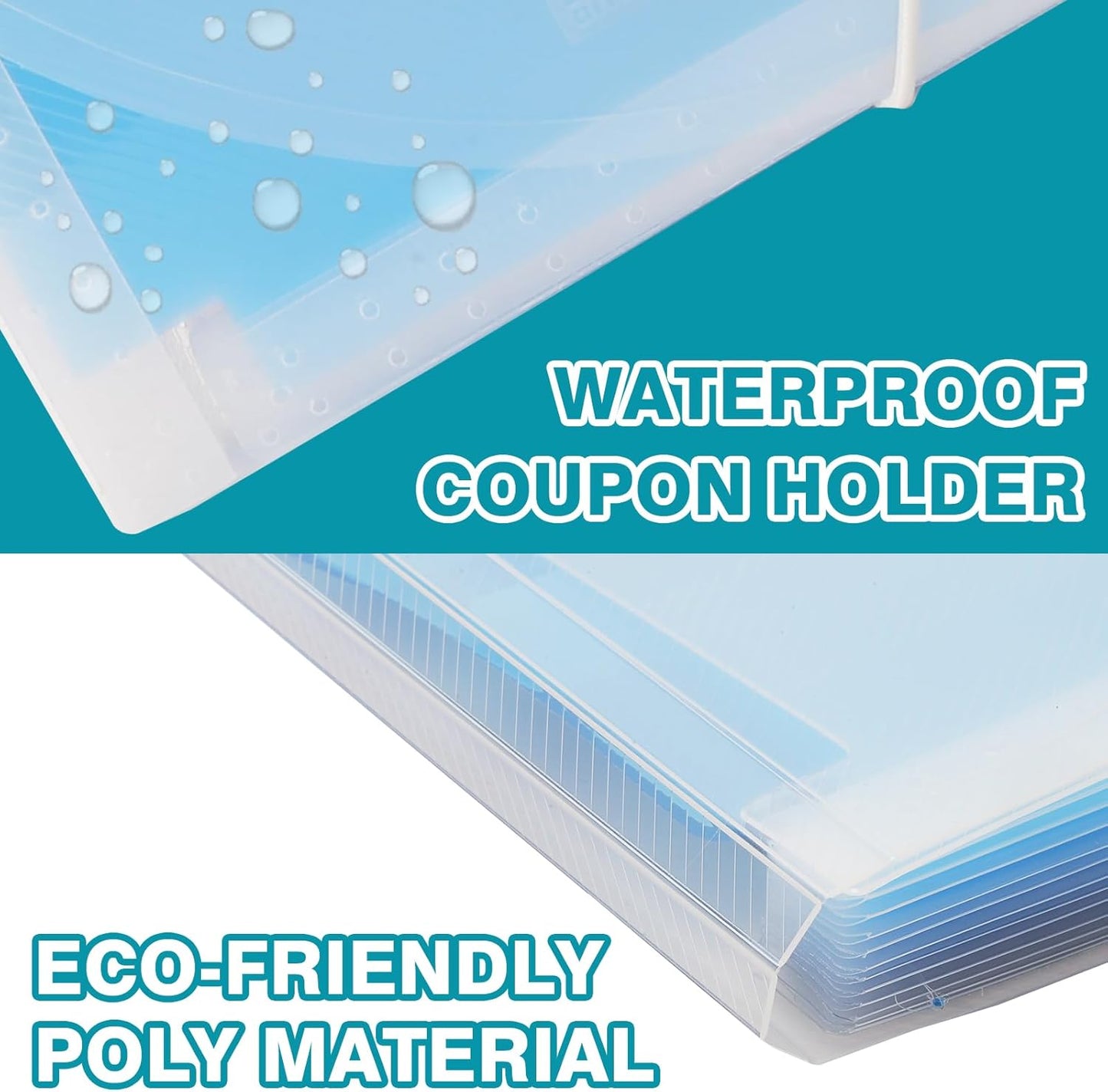 H4D Check Size 13 Pocket Expanding File Folder, Accordion File Organizer Wallet Case for Coupon Receipt Storage, 10 x 5.5 inches, Blue