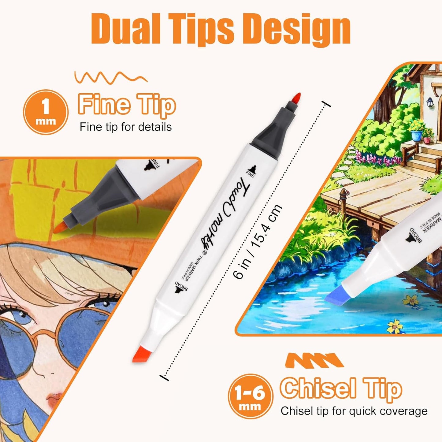 120 Colors Alcohol Markers with Free App, Chisel & Fine Tip Alcohol-Based Marker Set for Adults Kids, Dual Tip Artist Markers for Drawing, Coloring Illustration, Painting and Great Gift Idea