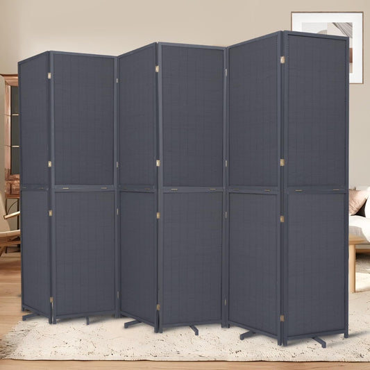 Bamboo Room Divider 6 Panel Wall Divider, 106'' W x 67'' H Folding Design with Extra Stable Base, 100% Bamboo Room Divider Screen for Room Separation, Chinese Room Partitions and Dividers Freestanding