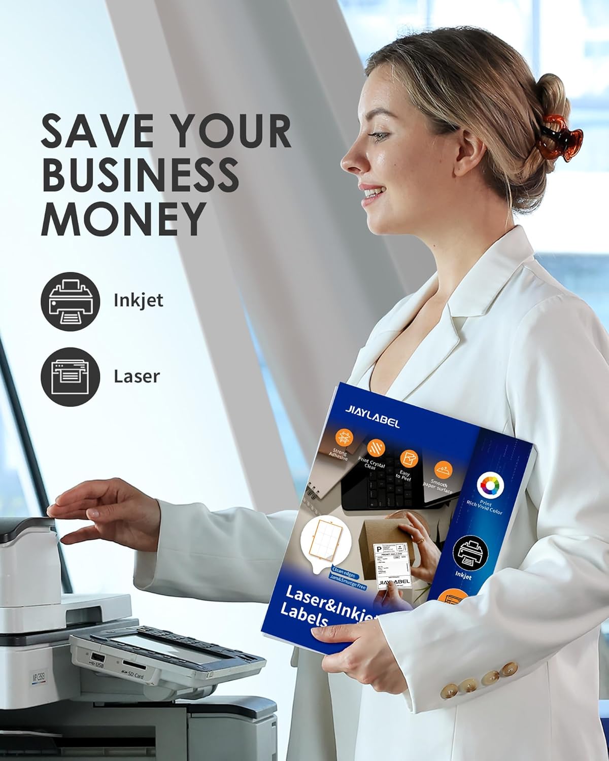 Shipping Label Address Mailing Stickers 8.5 x 11 40 Full Sheets Paper for Inkjet Printer Printable Printing Thank You Labeling to Write on Envelope Storage Bins File Folder Blank White Letter Size