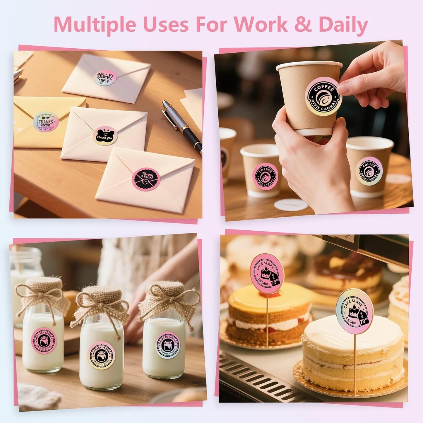 2 Rolls Colorful Thermal Labels,1.96'' Round Label Sticker for Phomemo 241BT,for MUNBYN 130B/RW402B Printer,800Pcs Waterproof Label Paper for Address/Logo/Barcode/Name/Thanks