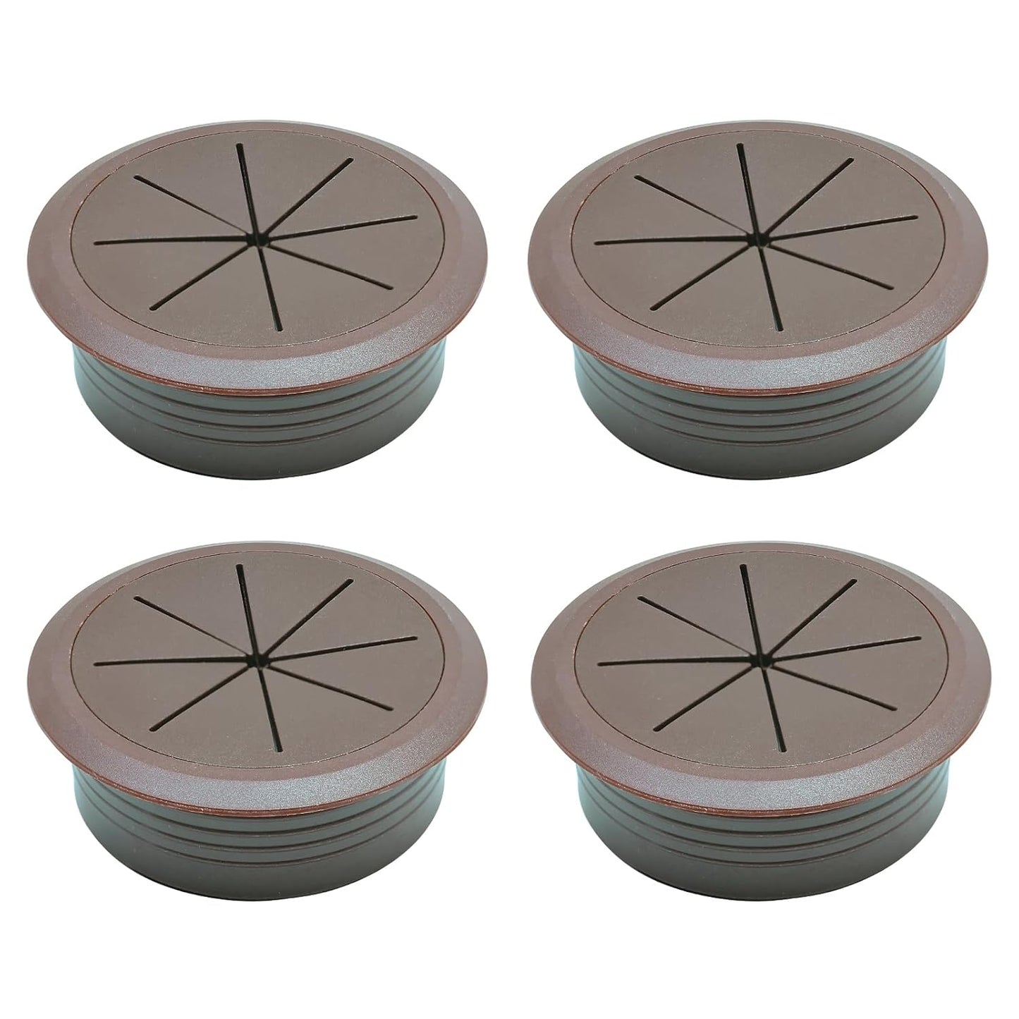 Desk Grommet 2" (50 mm), Desk Hole Cover for Cables Coffee, Cable Grommet ABS Plastic, Desk Hole Grommet for Office and Home Table Cable, Detachable & Flexible Cable Cord Organizer-4 Pcs