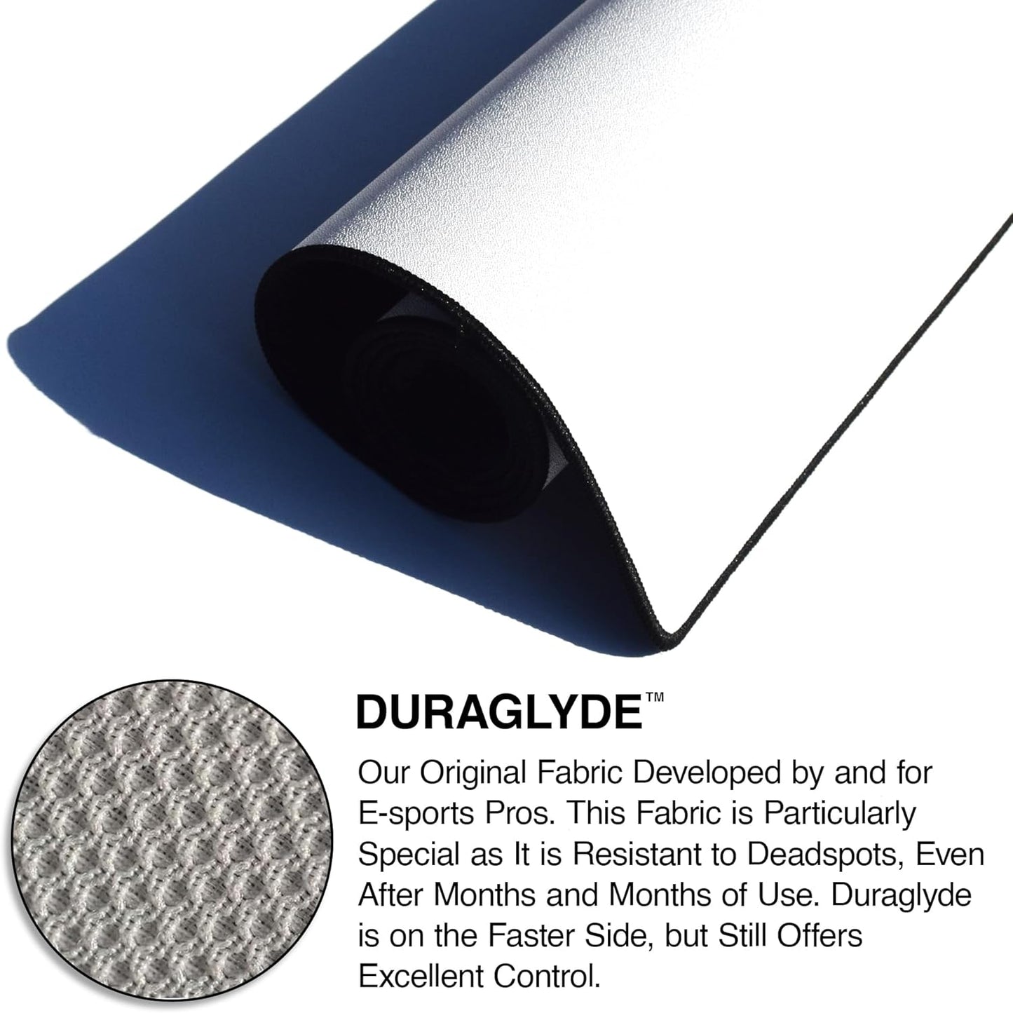 MPCO. Blueprints Large Gaming Desk Pad - 36" x 17" Duraglyde Fabric Browning 50 Cal – Blue Desk Mats - Non-Slip, Washable, Smooth Glide for Precision Gaming & Work