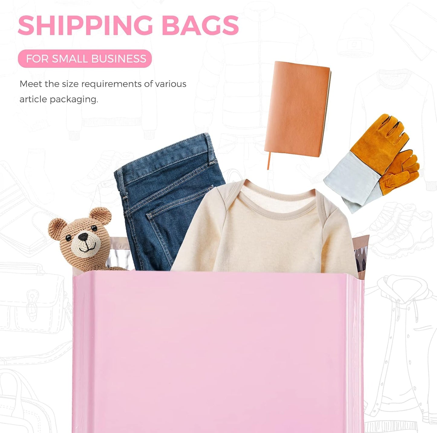 Metronic Poly Mailers 9x12 200 Pack, Strong Adhesive Shipping Bags for Clothing, Waterproof and Tear-Proof Shipping Envelopes, Small Mailers Poly Bags Packaging Bags in Light Pink