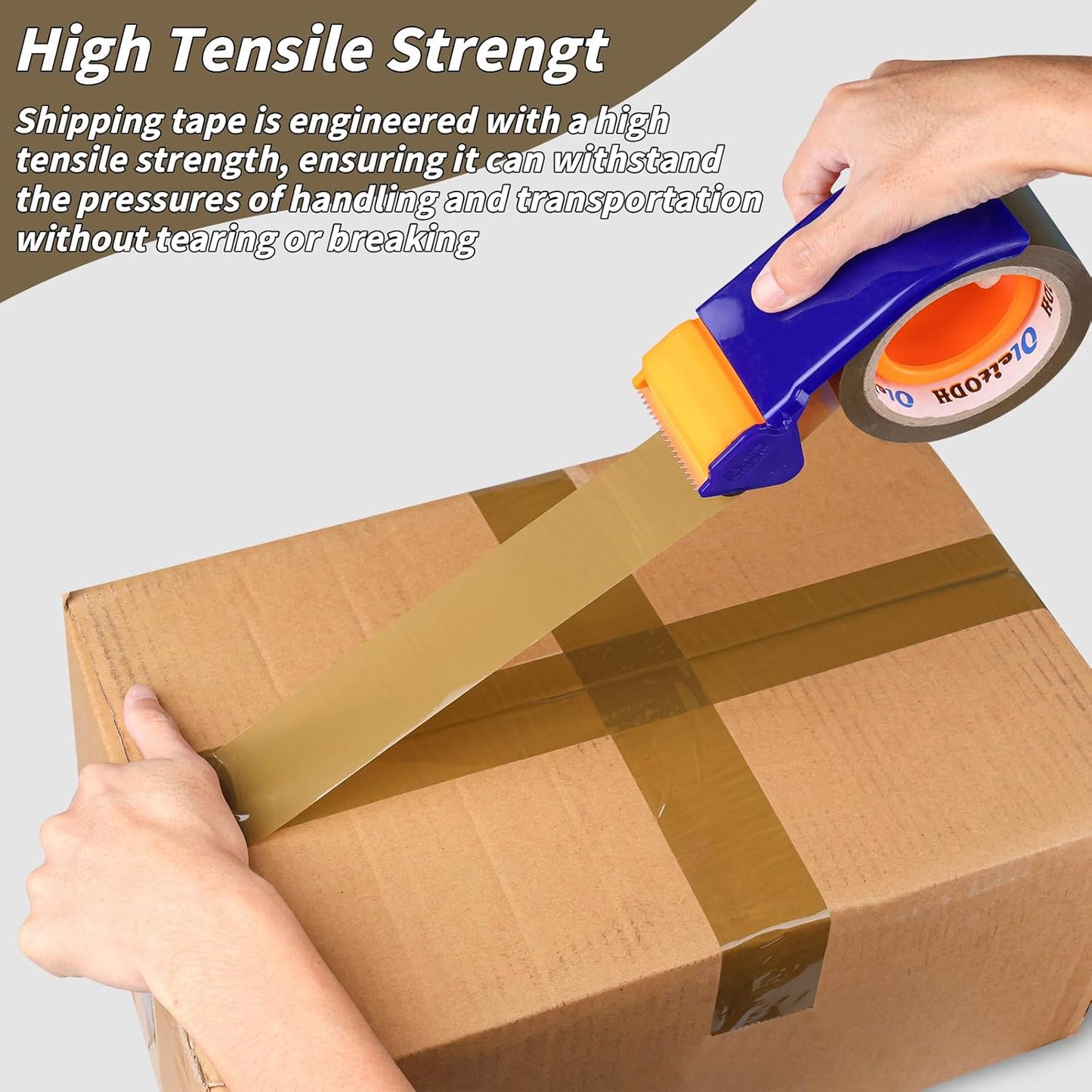 36 Rolls Brown Packing Tape with Dispenser, 1.88" X 60 yd Shipping Tape Bulk, Total 2160 yards, 2.6 mil, 3" Core, Tan Packing Tape Refills, Carton Sealing Tape for Moving Boxes, Package, Mailing