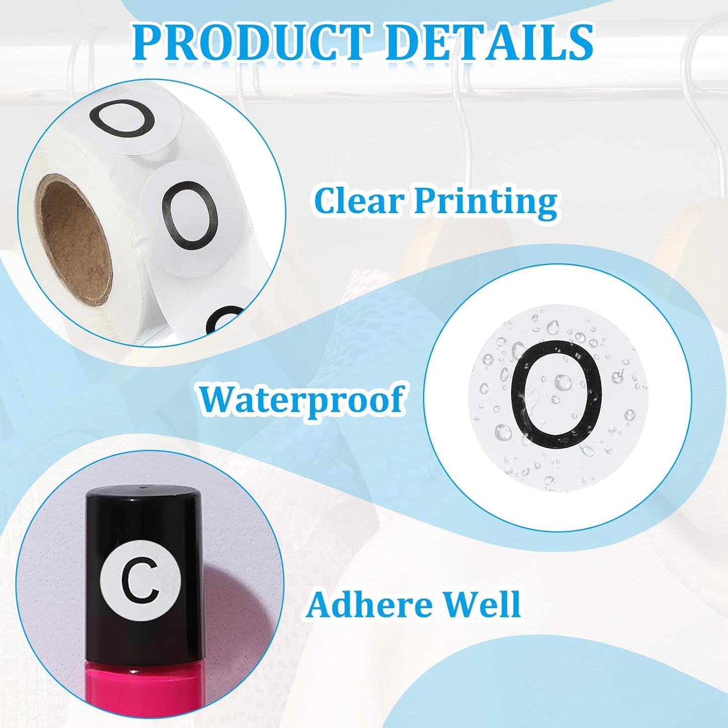 PATIKIL 1" Letter O Stickers, 4 Rolls Self-Adhesive Alphabet Round Circle Dots Labels for Organization Storage Inventory Boxes Scrapbook Craft 2000 Pcs Total