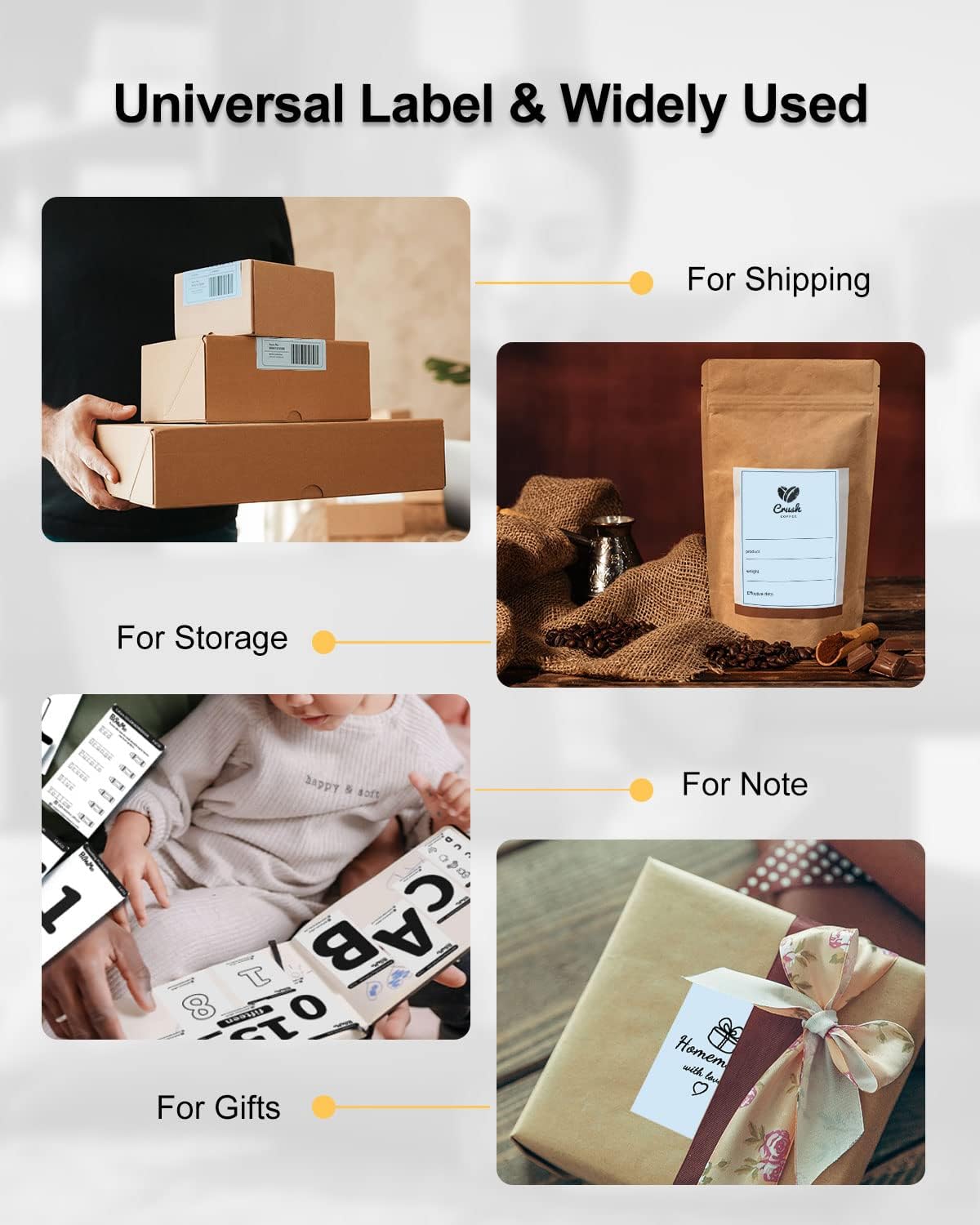 Phomemo 4x6 Thermal Labels for Shipping Label Printer - 500PCS Blue Mailing Labels - 4x6 Direct Thermal Label Fanfold Compatible with Rollo,MUNBYN,JADENS,POLONO,Nelko - Water/Oilproof - NO BPA/BPS