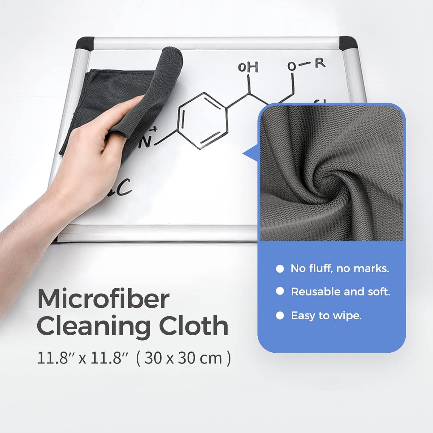 loukin Non-Toxic Whiteboard Cleaner, 17 fl oz Dry Erase Board Cleaner, Low-Odor Whiteboard Cleaning Spray with Cloths, Removes Stubborn Marks from Whiteboards, Chalkboard (2-Pack)