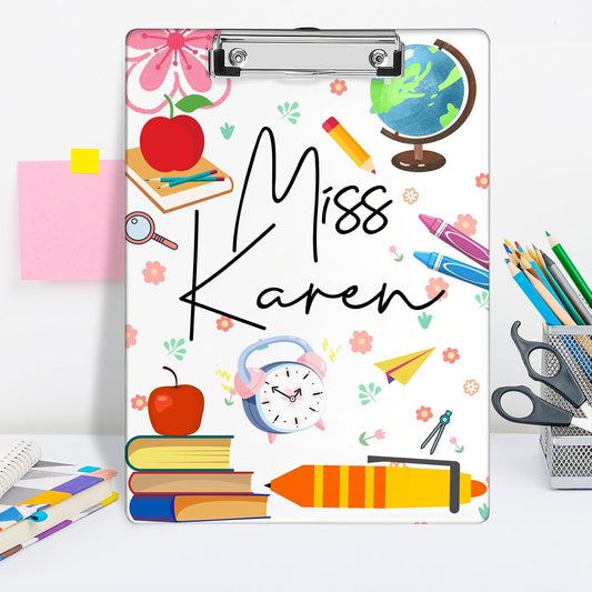 Custom Teacher Clipboard Personalzied Acrylic Clipboard with Name Custom Teacher Appreciation Clipboards Gifts for Women Men