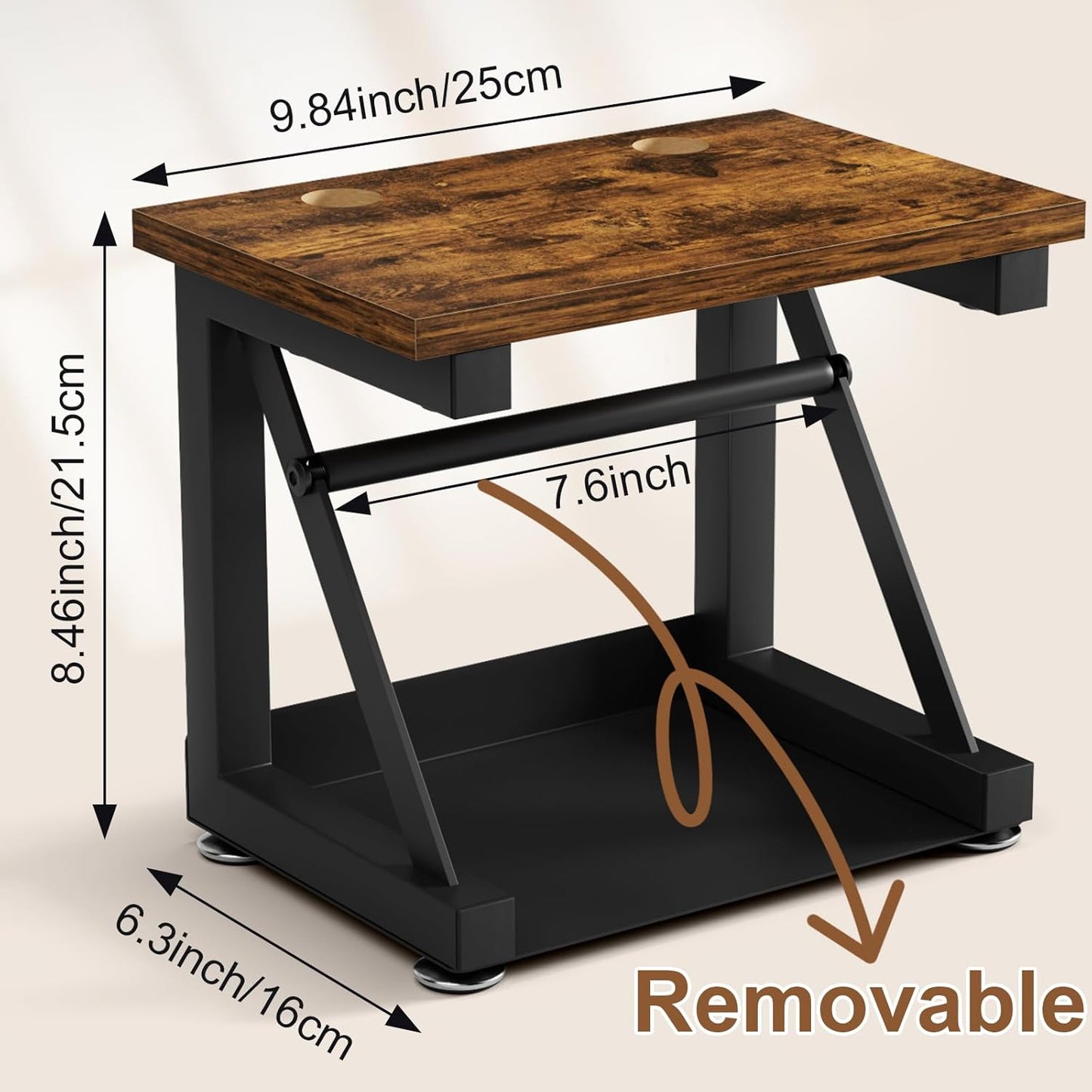 Label Holder for Thermal Printer, Heavy Duty Metal Label Holder for Rolls and Fan-fold Labels, Desktop Printer Accessory Supplies for Home, Office, Small Business (Black)