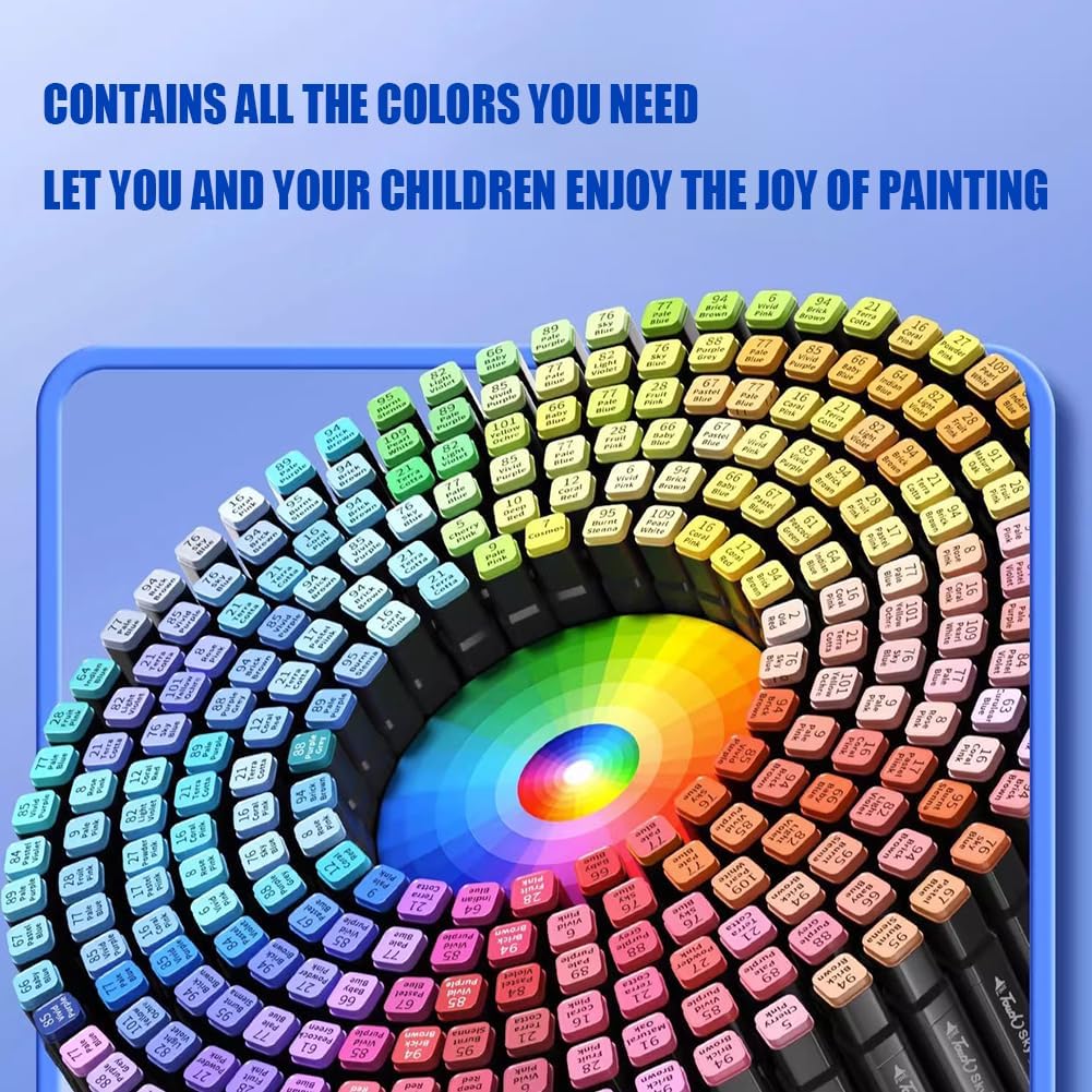 Alcohol Markers, 80 Colors Art Drawing Markers Set for Kids Adults Dual Tip Permanent Sketch Markers, with Organizing Case
