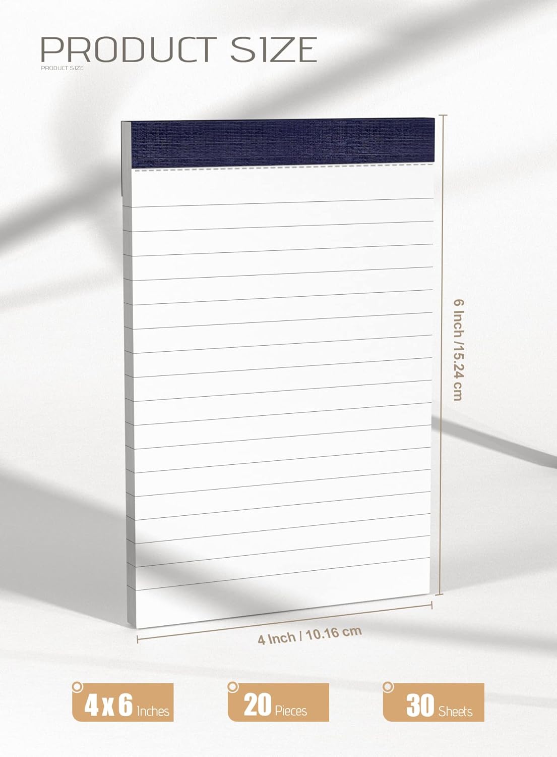 Note Pads 4x6 In Lined Writing Notepad for Office Supplies College Ruled To Do List Notepads Grocery List Note Pad Writing Pads for Work Office Memo Pads Scratch Pads for Writing 30 Sh/Pad 20 Pads/Pk