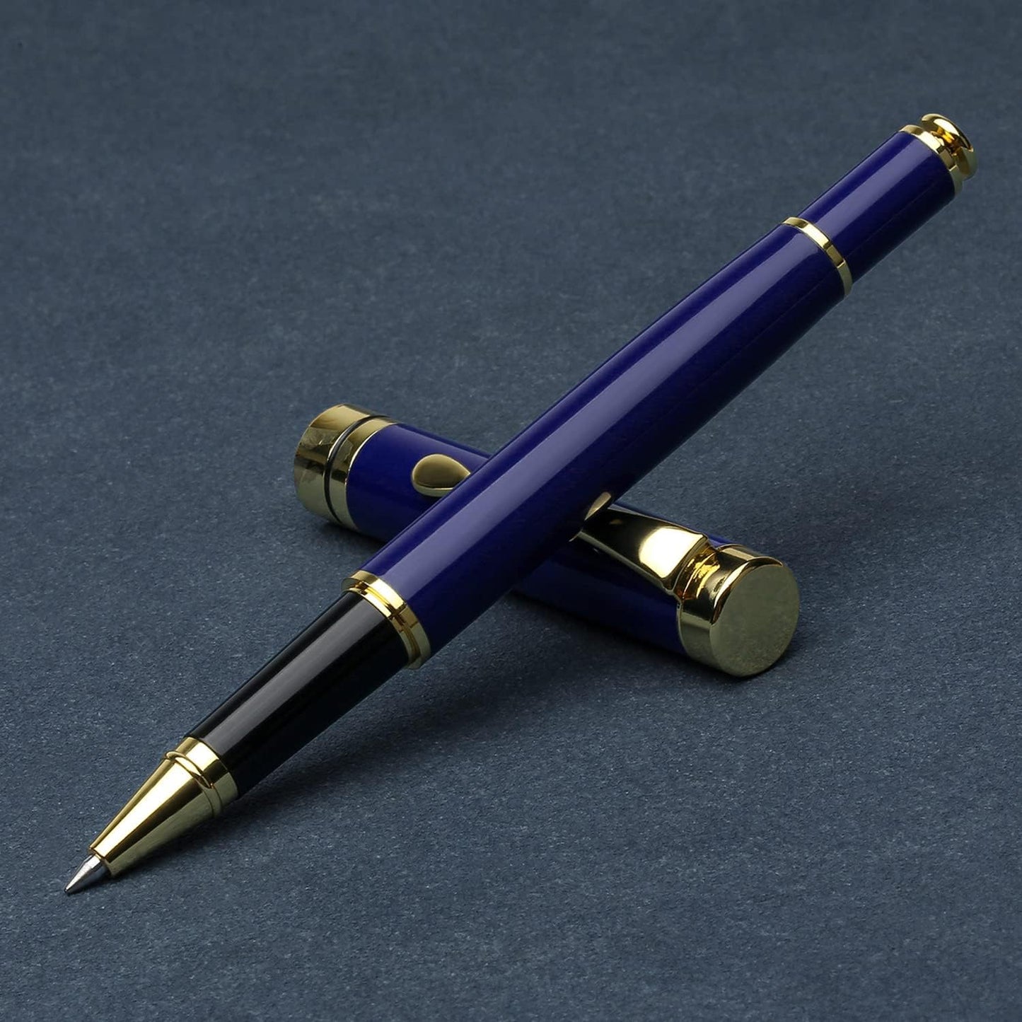 YIVONKA Luxury Ballpoint Pens Best Ball Pen Gift Set for Men & Women Professional Executive Office Nice BallPens Classy Gift Box Ballpoint Black Refill Line width 0.5mm (2 blue)