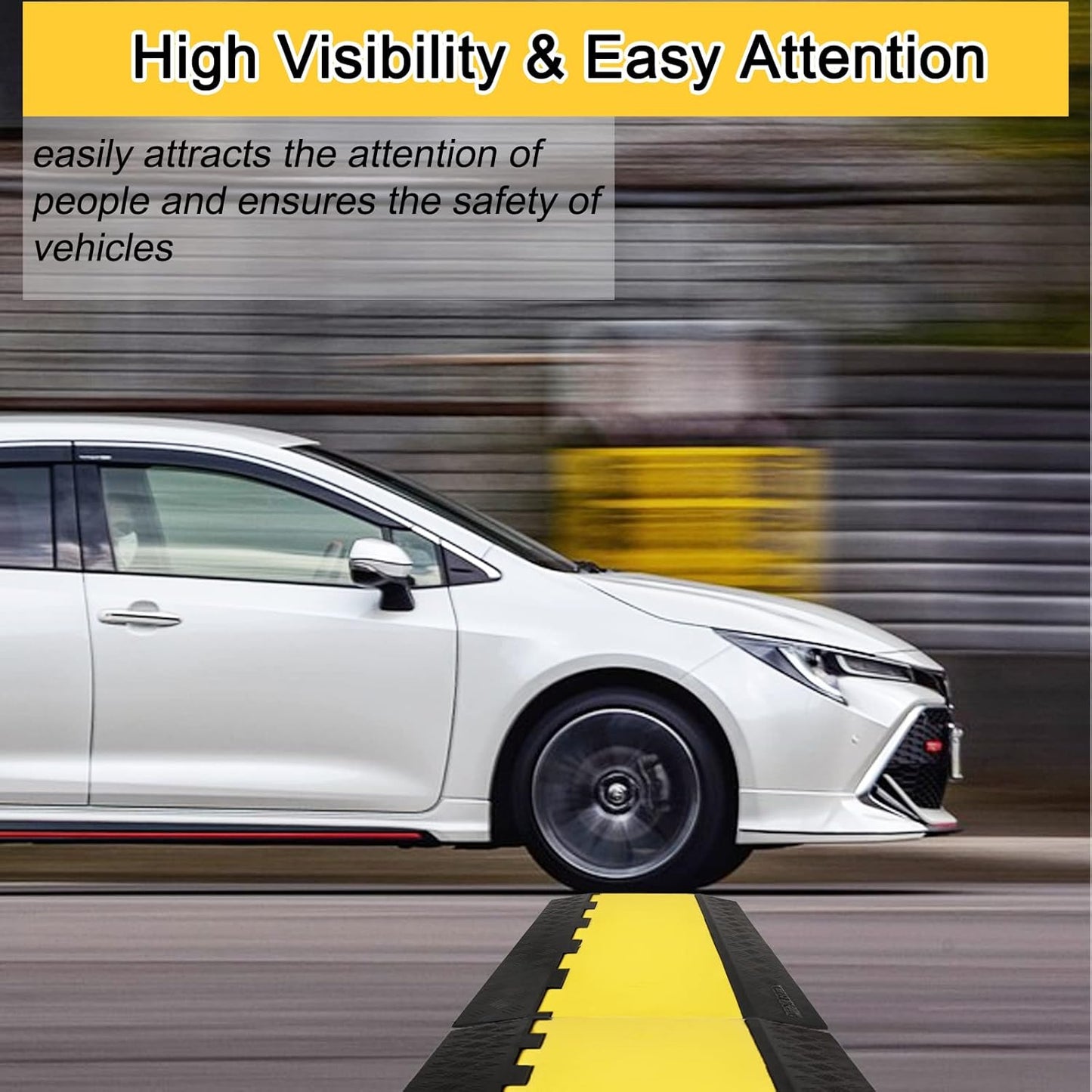 CXRCY 5 Channel Cable Protectors Ramp, 2Pack Cable Ramps,18000lbs Capacity Heavy Duty Rubber Driveway Traffic Speed Bumps Hose Cord Cable Protector Ramp for Wire/Hose/Pipe Hider