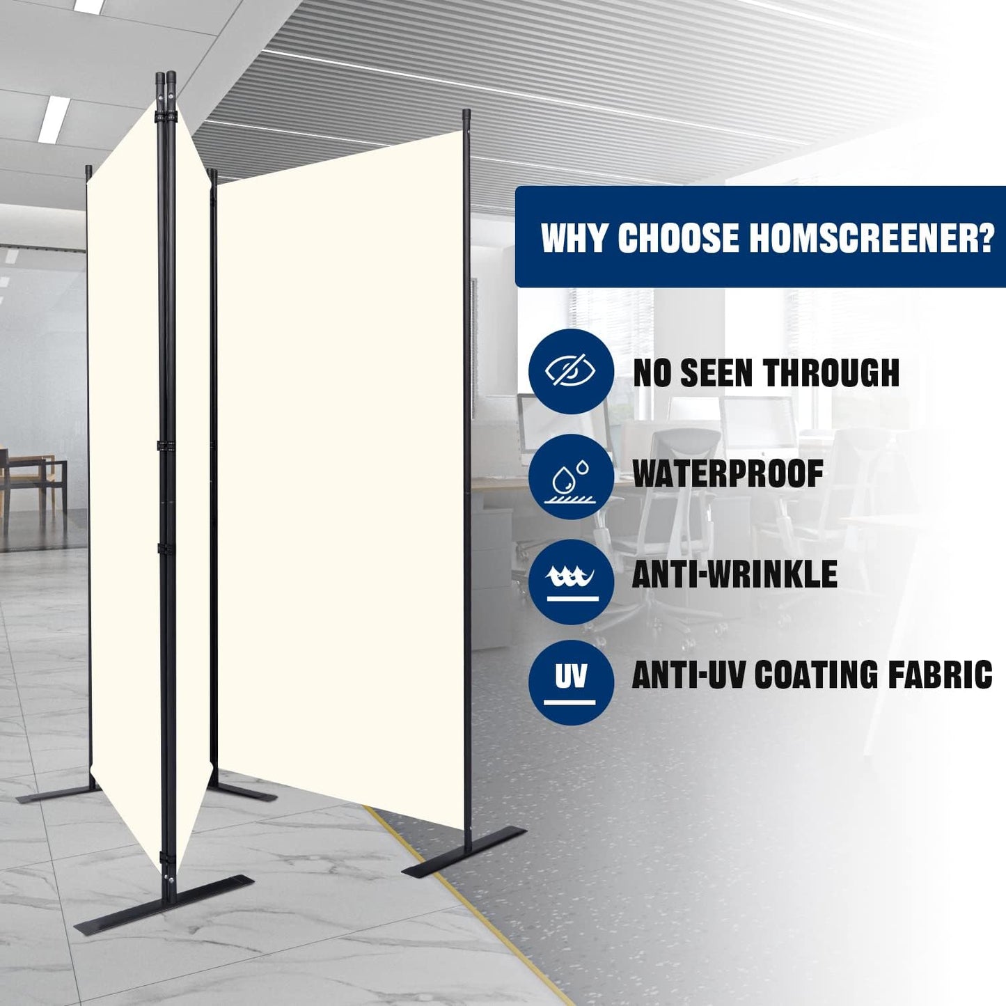 Room Divider 6FT Portable Room Dividers and Folding Privacy Screens, 102'' W Fabric Divider for Room Separation, 3 Panel Partition Room Dividers Freestanding Wall Divider Screen for Dorm Studio Office