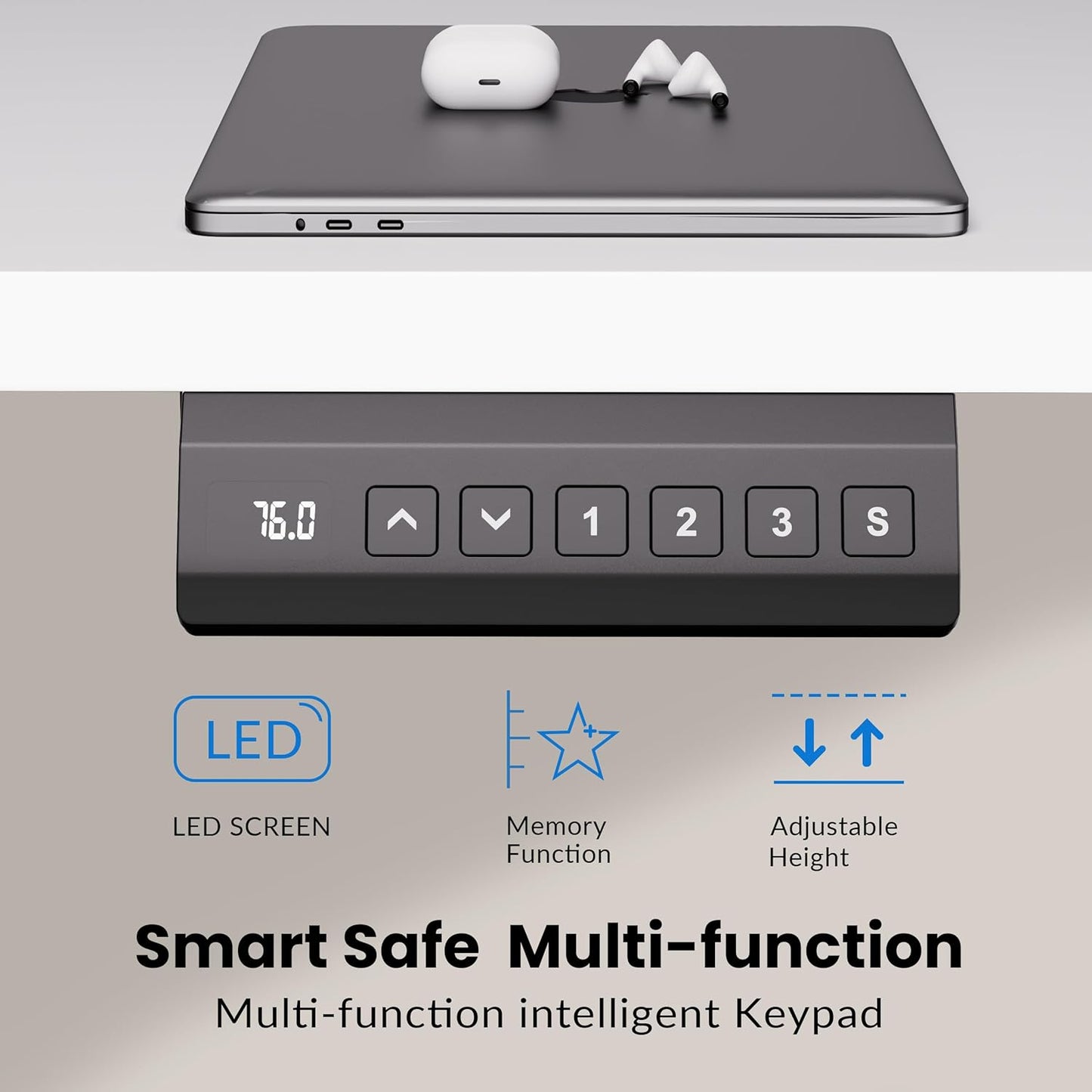 Dual Motor Electric Adjustable Standing for up to 90″ x 44″Desktop,330 lbs Weight Capacity,Computer Desk for Home and Office, White Frame Only