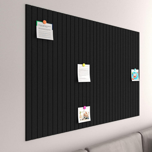 Large Cork Boards for Walls – 48 x 36 Self Adhesive Felt Wall Tiles, Ideal for Office Black Bulletin Board, Easy to Install Pin Board Photo Board