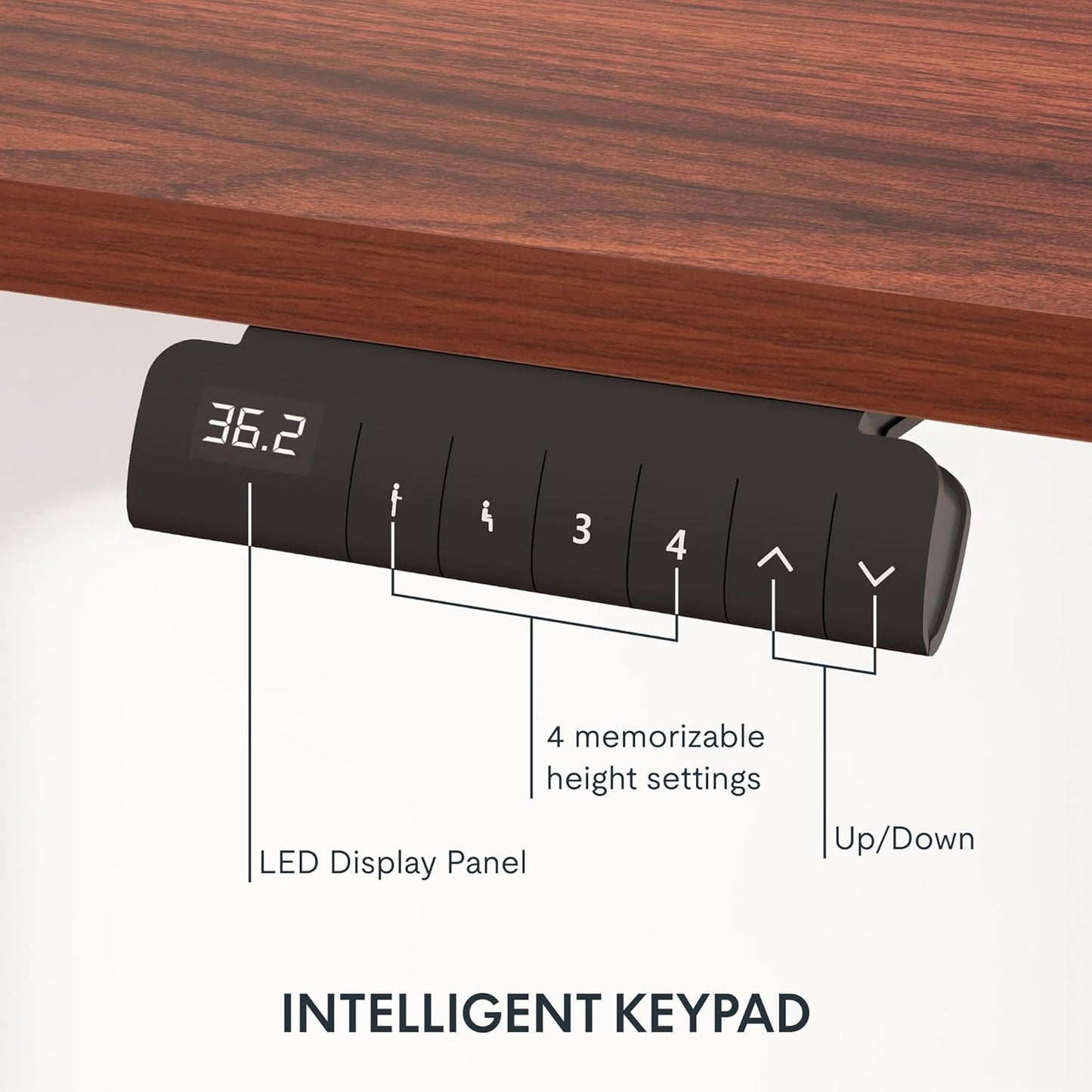 FLEXISPOT E6 Essential 3 Stages Dual Motor Electric Standing Desk 48x24 Inch Whole-Piece Board Height Adjustable Desk Electric Sit Stand Desk(White Frame + Mahogany Desktop, 2 Packages)