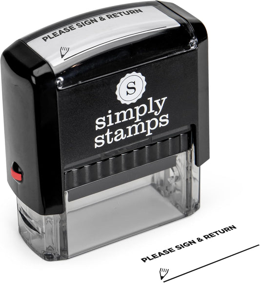 Please Sign & Return Office Stamp | 4 Different Sizes | 20 Designs | Multiple Color Options | Perfect for Quick Validation of Office Documents (Please Sign & Return, Medium)