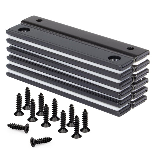 Rectangular Pot Magnets Heavy Duty with Countersunk Hole, Strong Neodymium Industrial Strength Rare Earth Magnets with Screws (12P, Black)