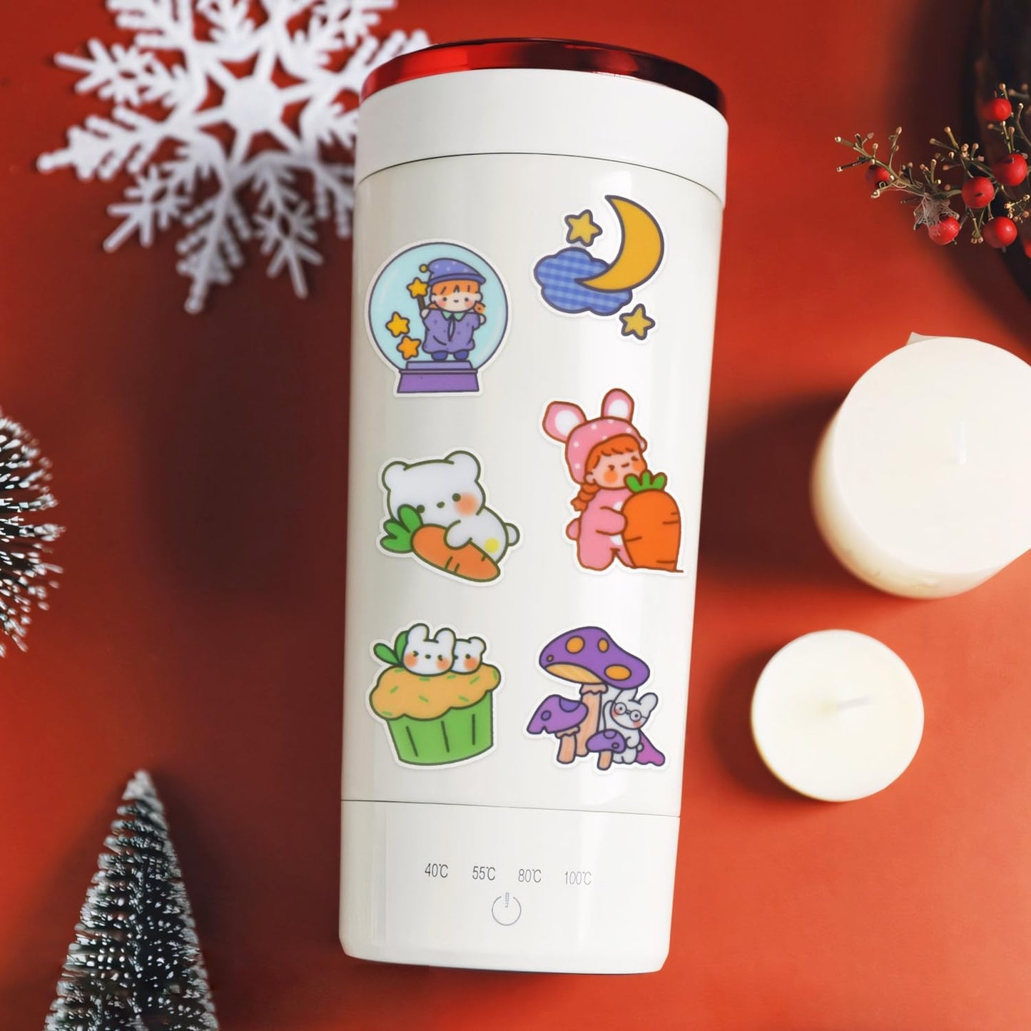 Kawaii Cute Cartoon Bear Stickers - 100 Sheets Bunny Transparent PET Journaling Supplies Calendar Decals Sticker for Scrapbook Collage Planners Arts Crafts Water Bottle Phone Case Kids DIY