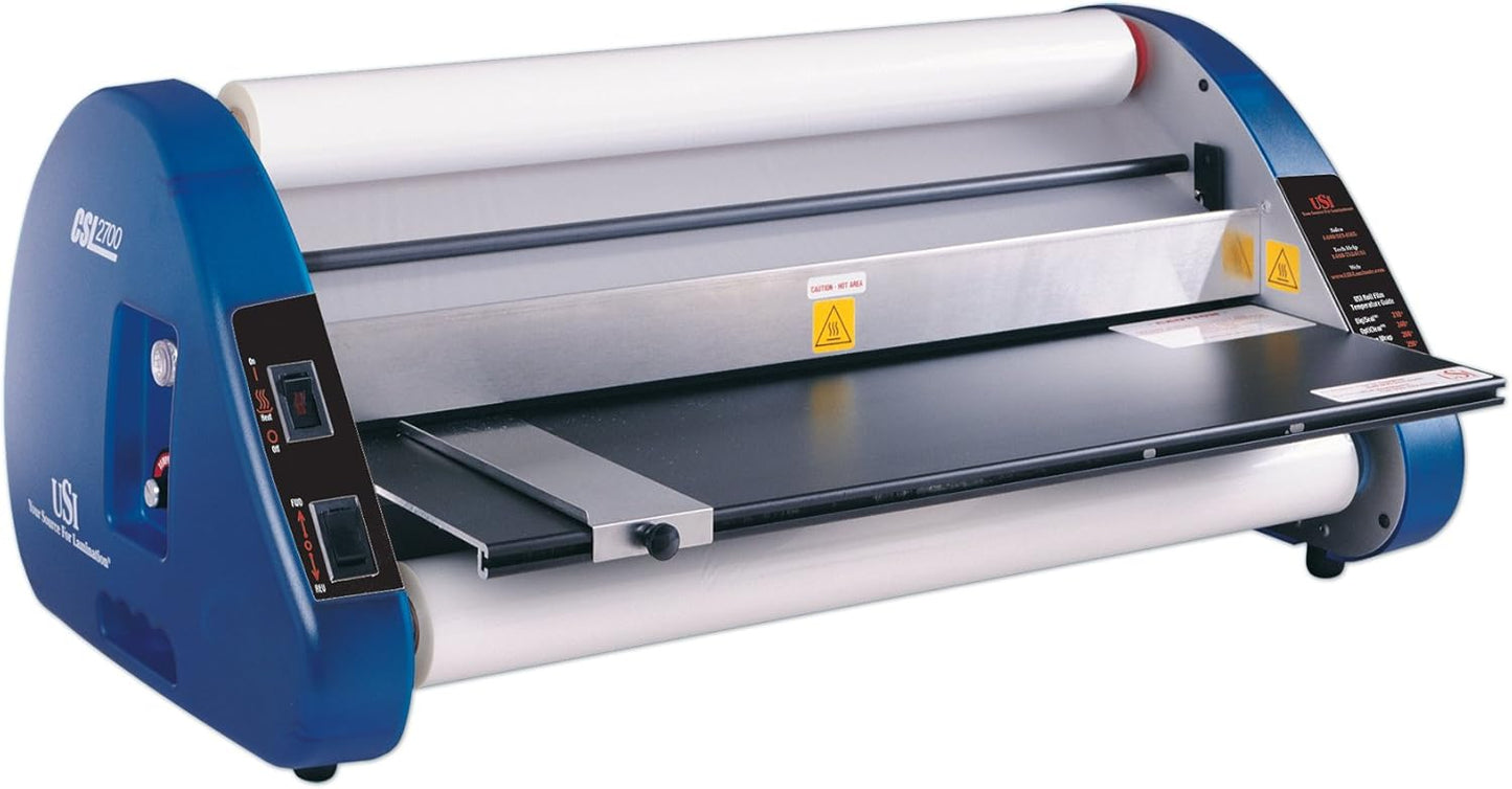 USI Thermal (Hot) Roll Laminator, CSL 2700, Laminates Films up to 27 Inches Wide and 3 Mils Thick; UL Listed, Industry Best 2-Year Warranty
