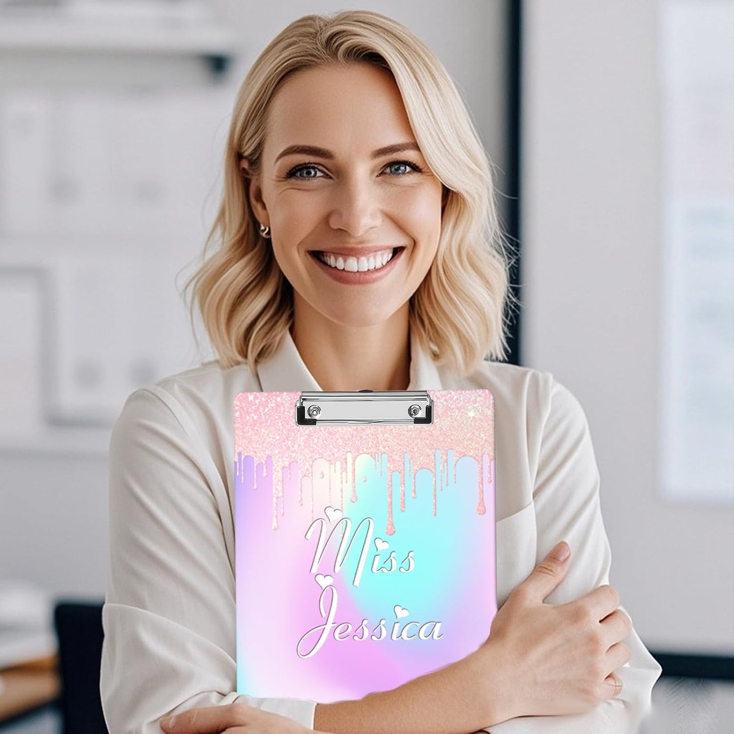 Custom Acrylic Clipboard with Name Logo Personalized Decorative Clipboard for Kids Women Men Custom Gift for Teachers Nurses Coaches Office