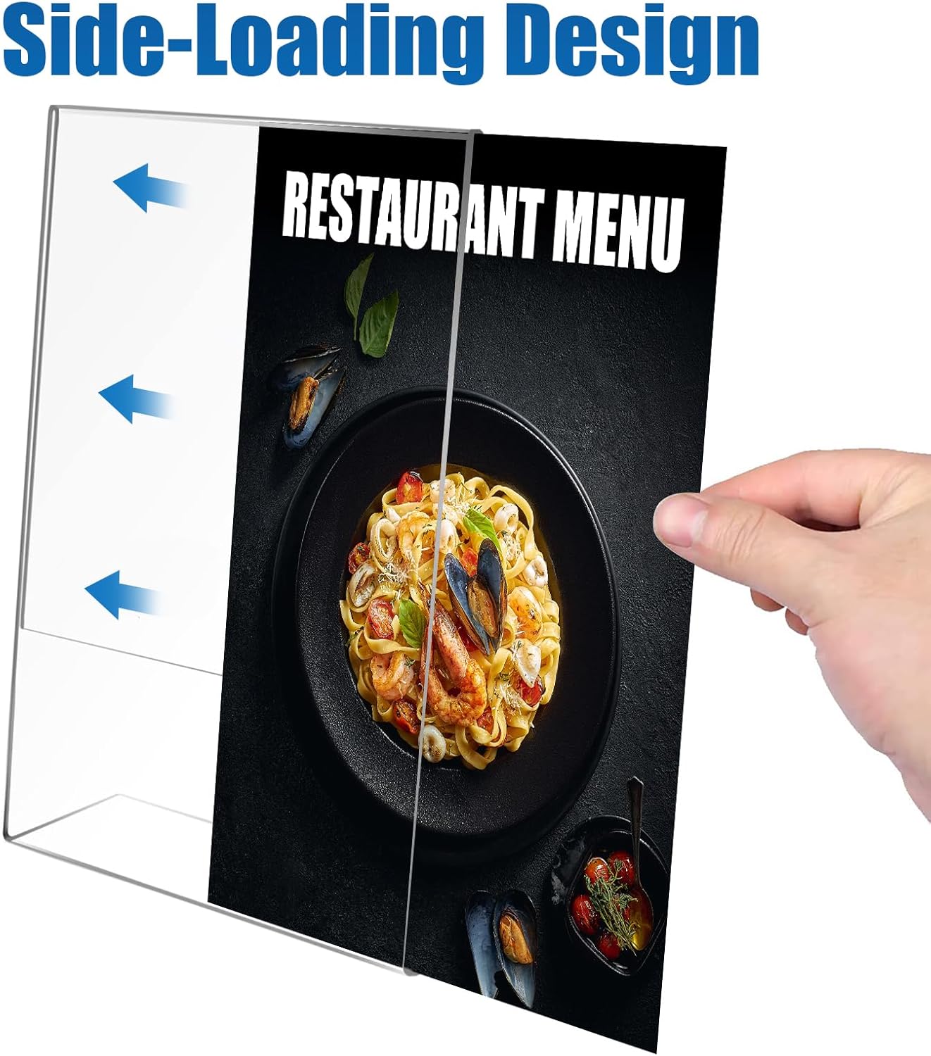 6-pack Acrylic Sign Holder 8.5 X 11 Standing, Clear Plastic Sign Stand Tabletop Dispaly for Menu, Flyer, Brochure, Picture, Used in Restaurants, Offices, Store and Home, Vendor Booth, School