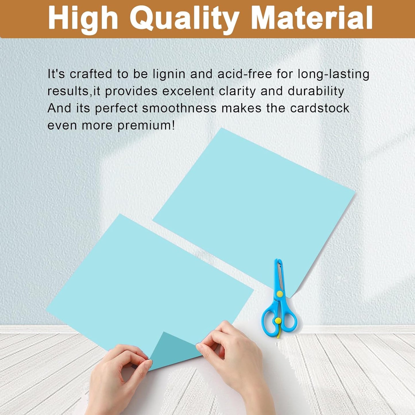 120 Sheets Light Blue Cardstock 8.5 x 11 Craft Paper, 250gsm/92lb Heavyweight Paper Card stock for DIY Cards Making, Wedding Invitations, Birthday Decorations, School Crafting